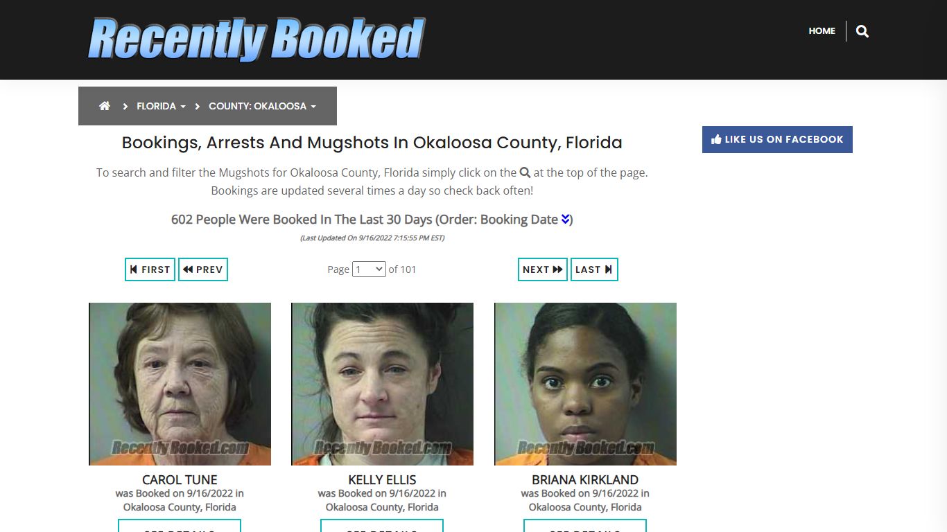 Bookings, Arrests and Mugshots in Okaloosa County, Florida